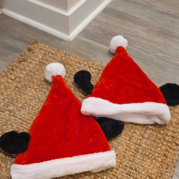 Accessories - Festive Red Santa Hats with Black Ears - Set of 2